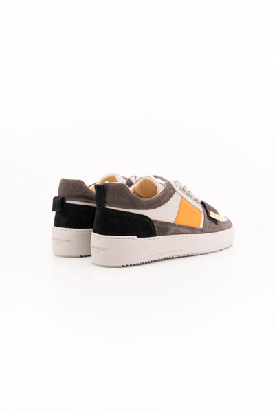 ANDROID HOMME MEN’S POINT DUME LOW LEATHER SUEDE GREY/ORANGE/WHITE SNEAKER