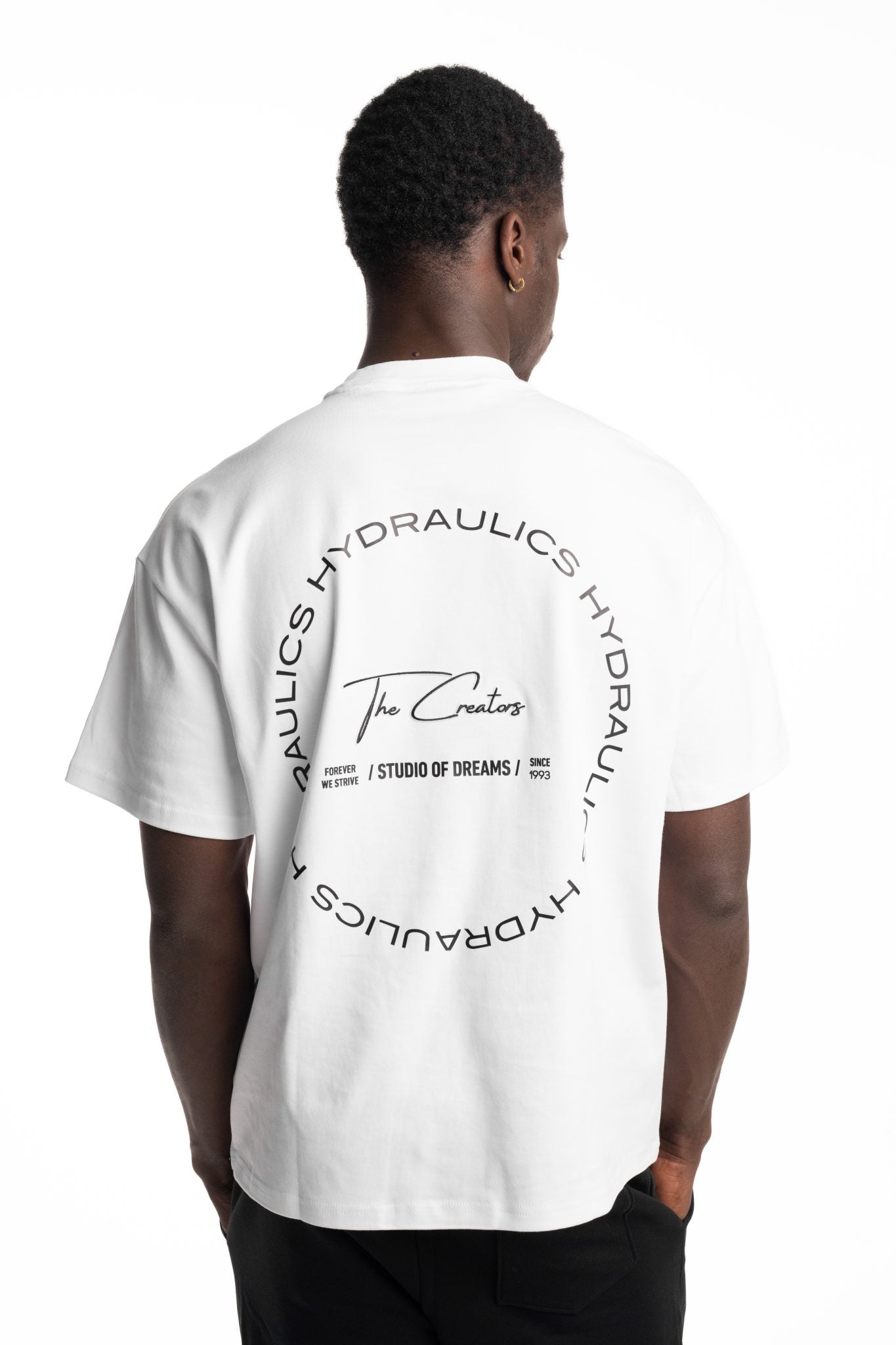 HYDRAULICS CIRCULAR CHAIN OVERSIZED FIT T-SHIRT WHITE