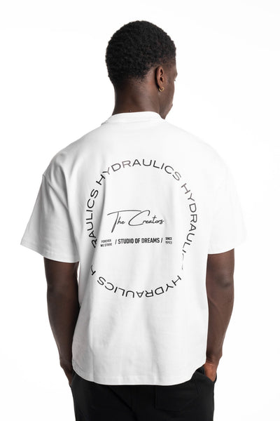 HYDRAULICS CIRCULAR CHAIN OVERSIZED FIT T-SHIRT WHITE
