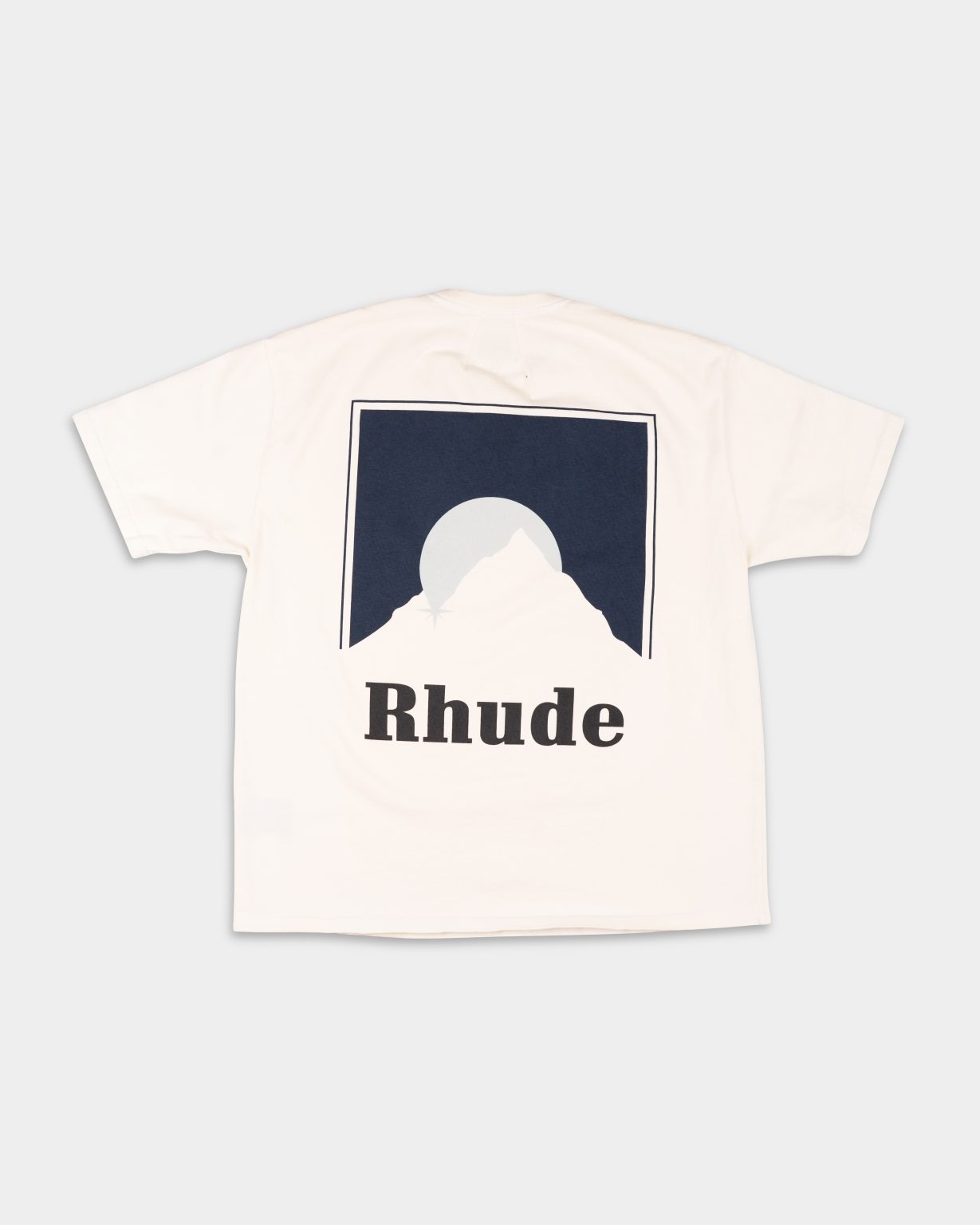 RHUDE MEN’S MOONLIGHT TEE VINTAGE WHITE/OXFORD NAVY