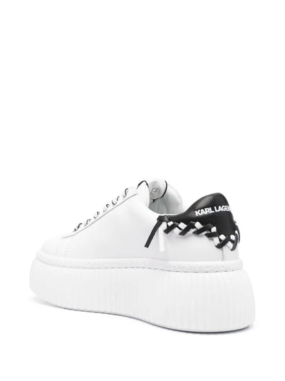 KARL LAGERFELD LOGO-EMBROIDERED LOW-TOP PLATFORM WOMEN SNEAKERS