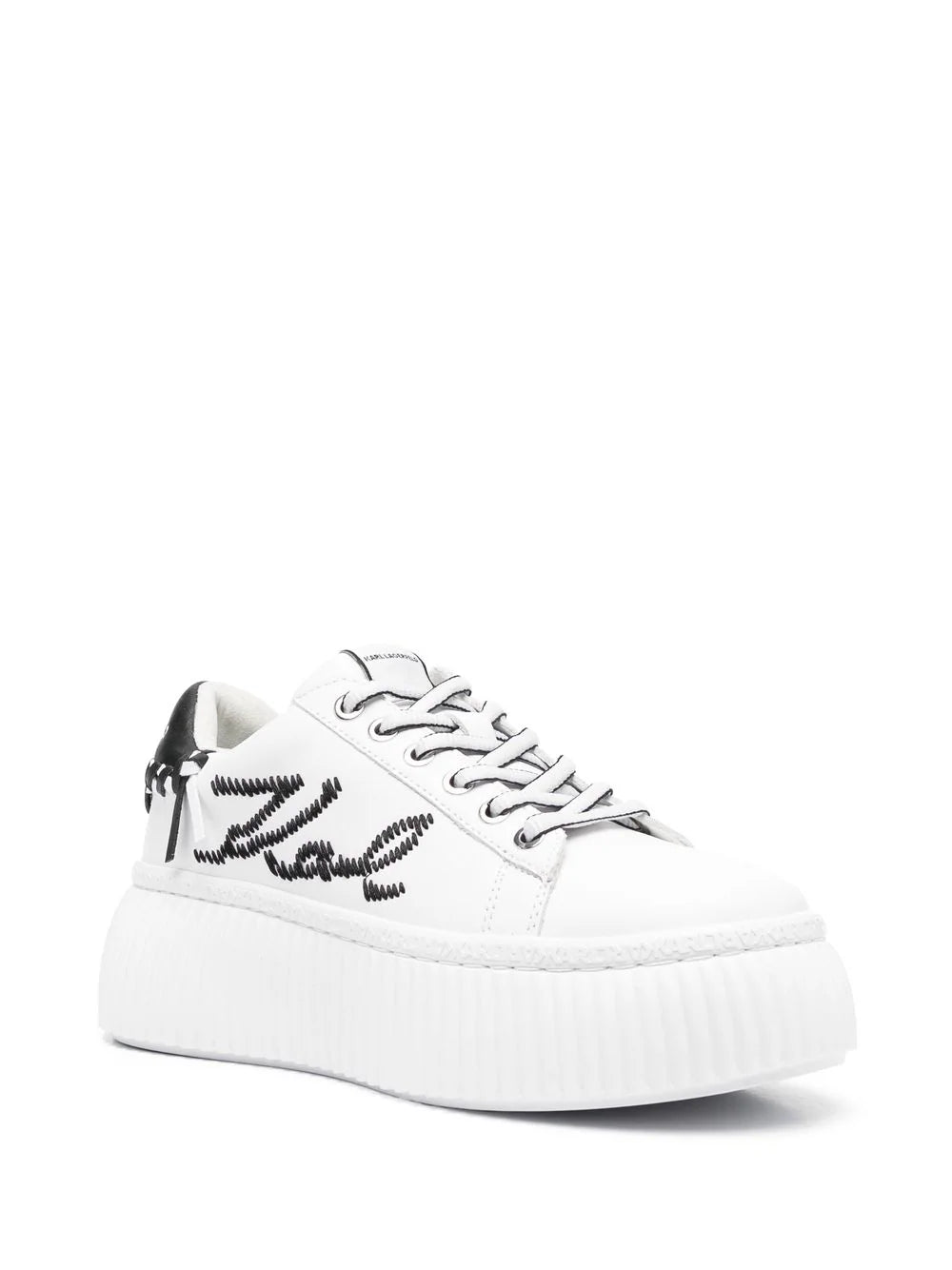KARL LAGERFELD LOGO-EMBROIDERED LOW-TOP PLATFORM WOMEN SNEAKERS