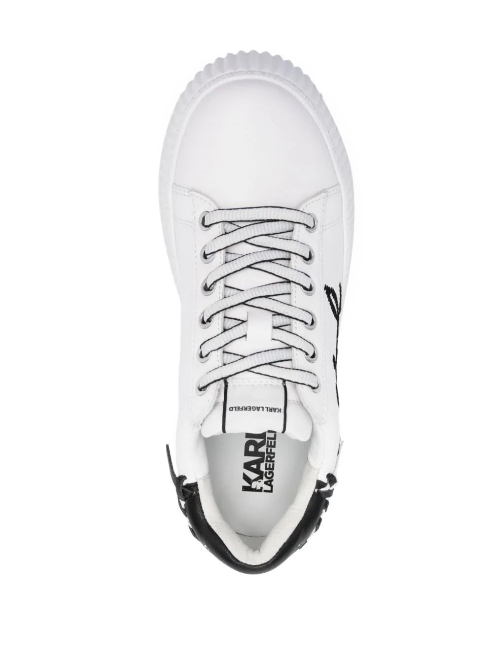 KARL LAGERFELD LOGO-EMBROIDERED LOW-TOP PLATFORM WOMEN SNEAKERS