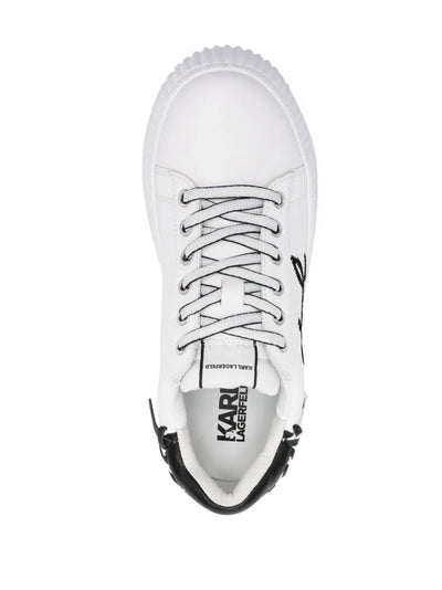 KARL LAGERFELD LOGO-EMBROIDERED LOW-TOP PLATFORM WOMEN SNEAKERS