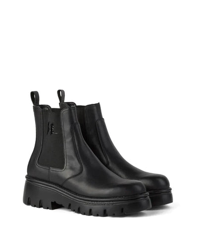 KARL LAGERFELD MONOGRAM KOMBAT LEATHER BOOTS