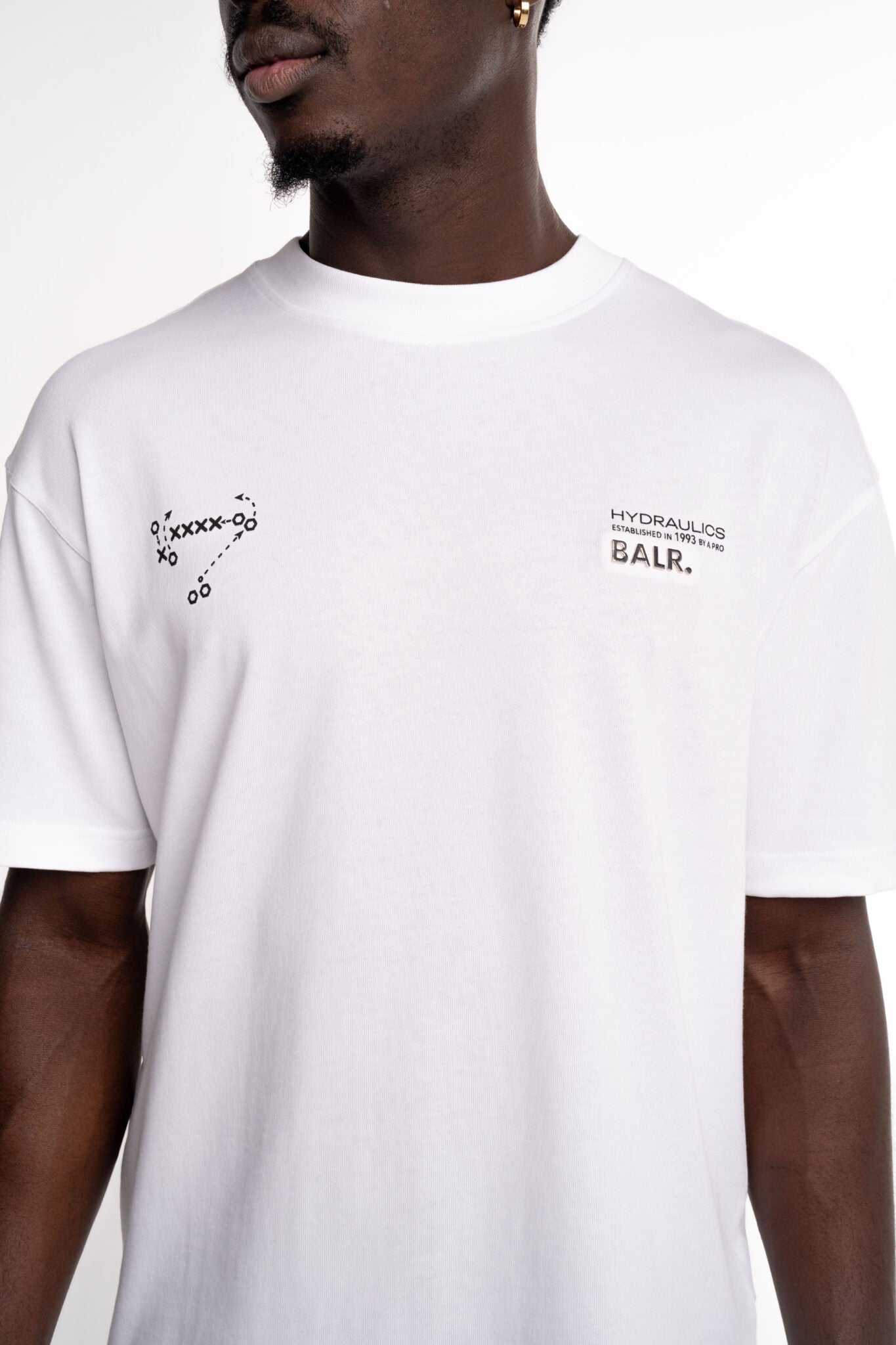 BALR MEN’S BALR. X HYDRAULICS BOX FIT T SHIRT TACTICS B1112.1327 BRIGHT WHITE