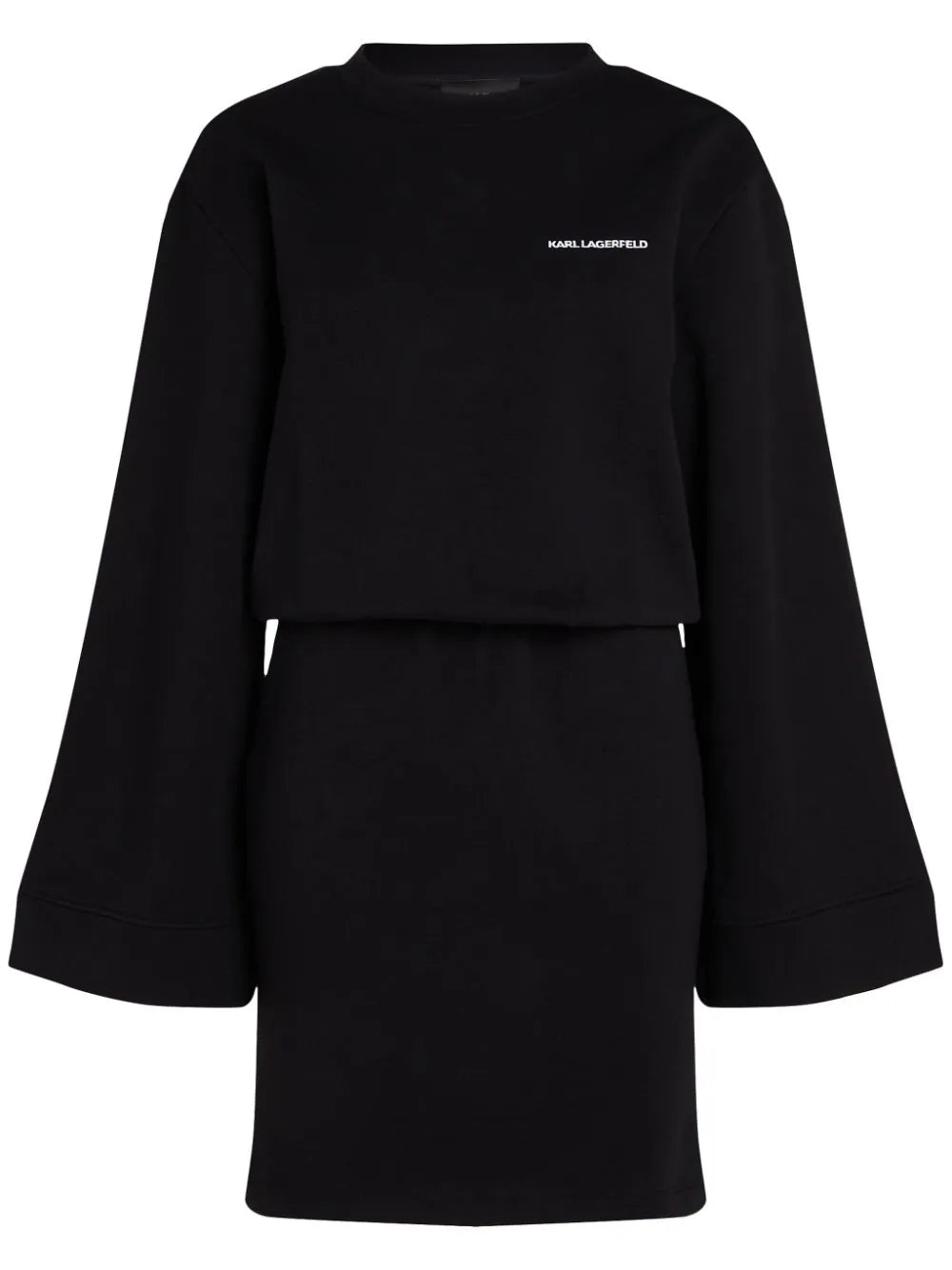 KARL LAGERFELD WIDE-SLEEVE ORAGANIC COTTON MINI DRESS