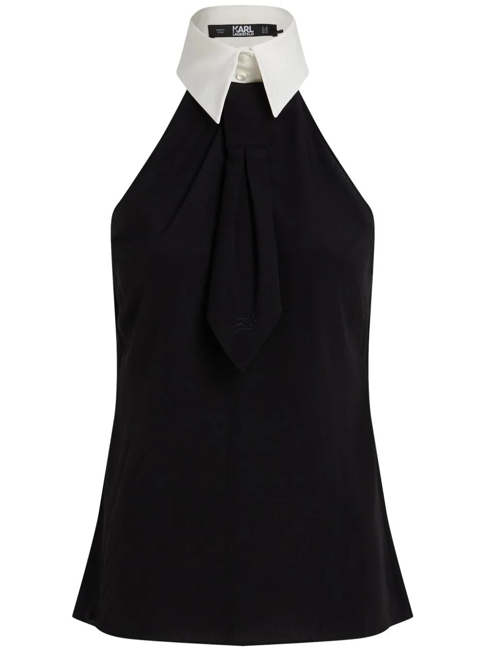 KARL LAGERFELD COLLAR-DETAIL HALTERNECK TOP