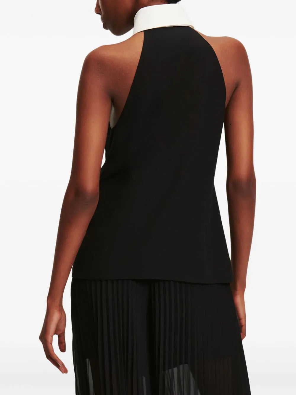 KARL LAGERFELD COLLAR-DETAIL HALTERNECK TOP