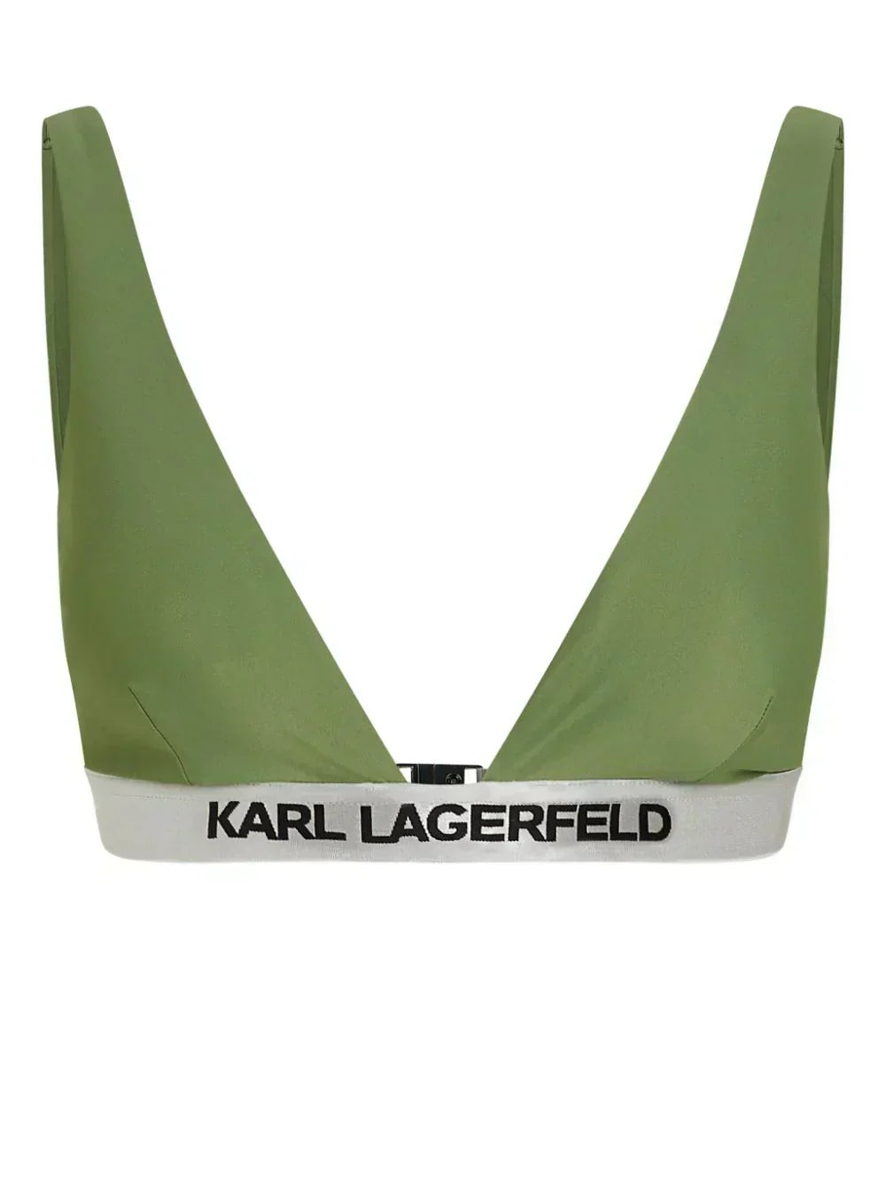 KARL LAGERFELD LOGO-UNDERBAND TRIANGLE BIKINI TOP