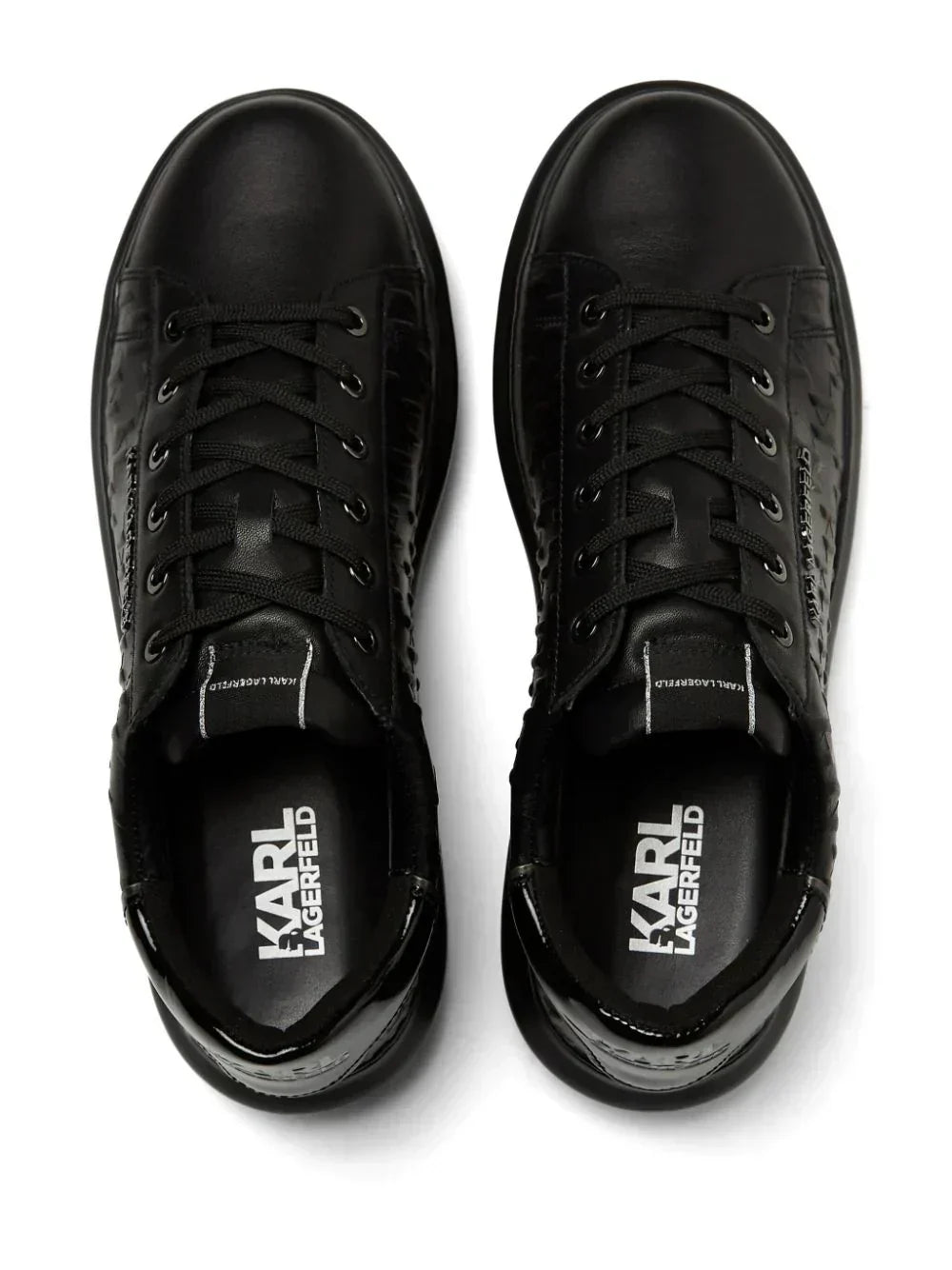 KARL LAGERFELD MONOGRAM KAPRI LEATHER SNEAKERS