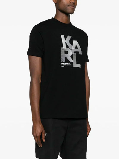 KARL LAGERFELD LOGO-PRINT COTTON T-SHIRT