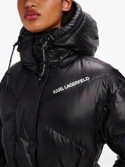 KARL LAGERFELD HIGH-SHINE PUFFER JACKET