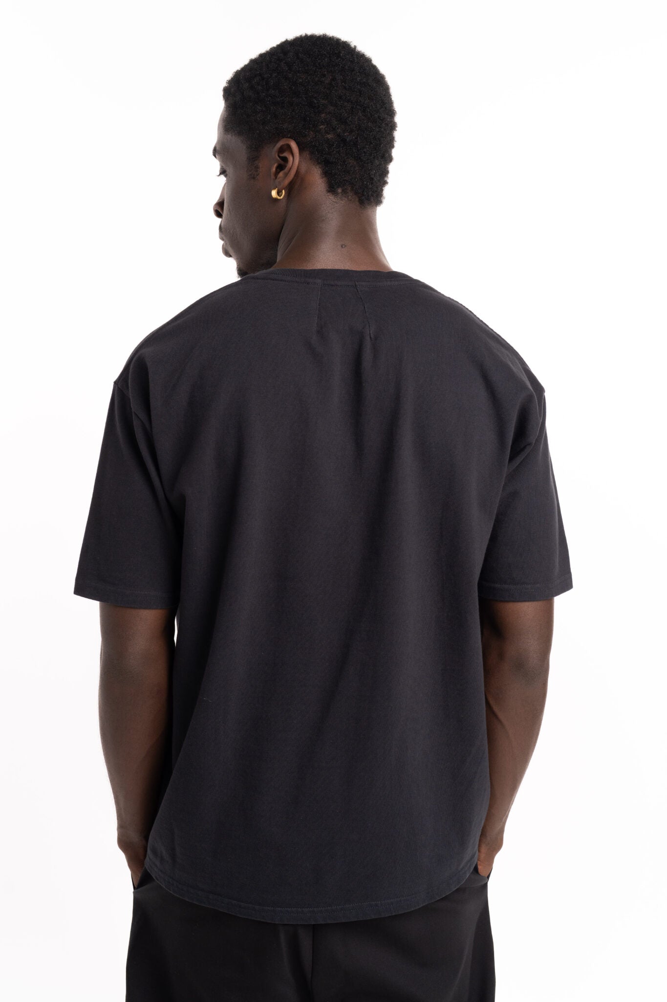 RHUDE MEN’S PETROL PATCH TEE VINTAGE BLACK
