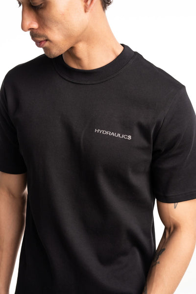 HYDRAULICS BEVELLED REGULAR FIT T-SHIRT BLACK