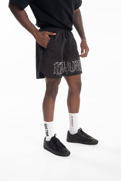 HYDRAULICS PERSPECTIVE SKETCH SHORTS BLACK