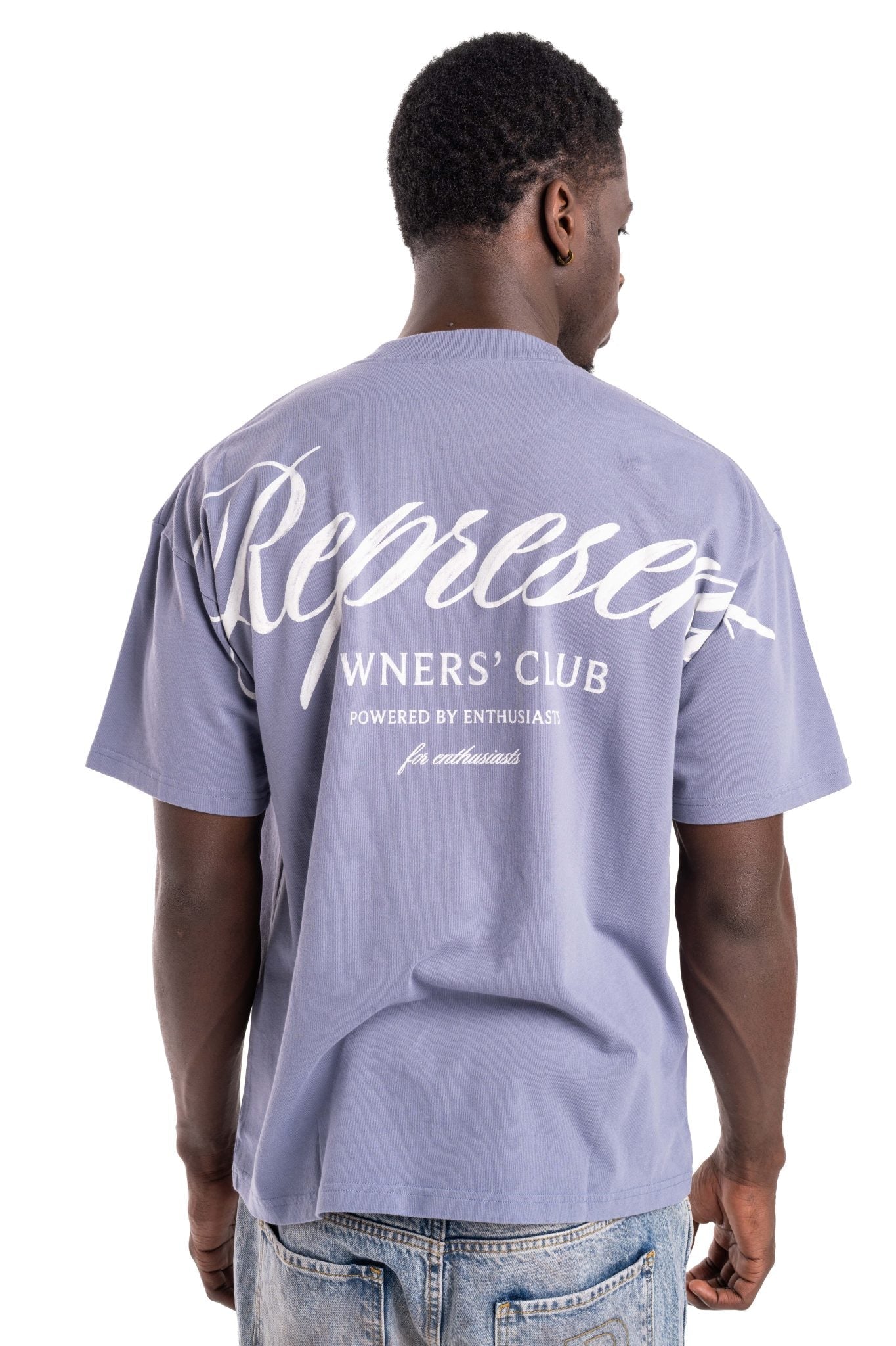 REPRESENT MEN’S OWNERS CLUB SCRIPT T SHIRT OCM41201-08 DUSTY BLUE