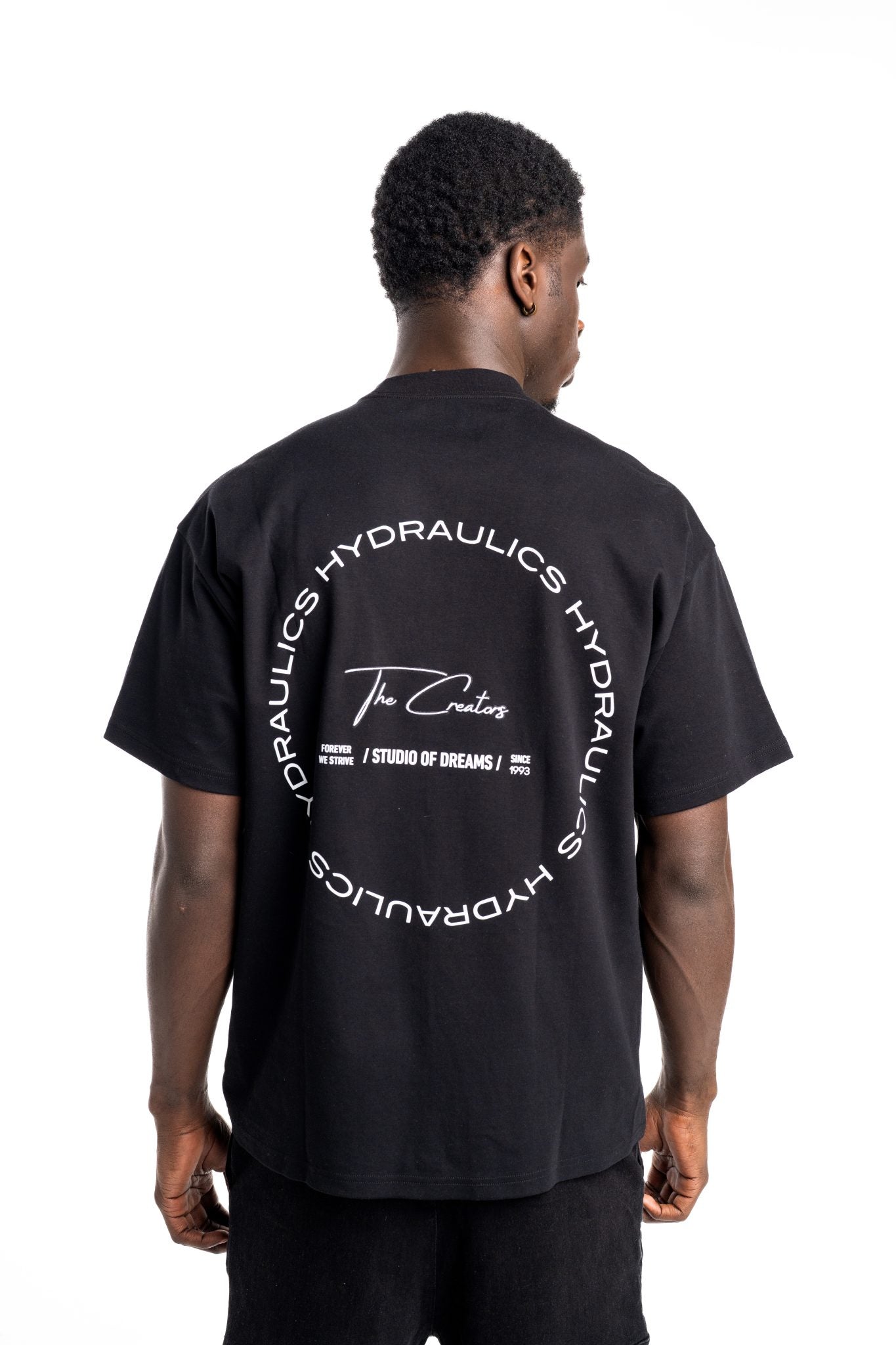 HYDRAULICS CIRCULAR CHAIN OVERSIZED FIT T-SHIRT BLACK