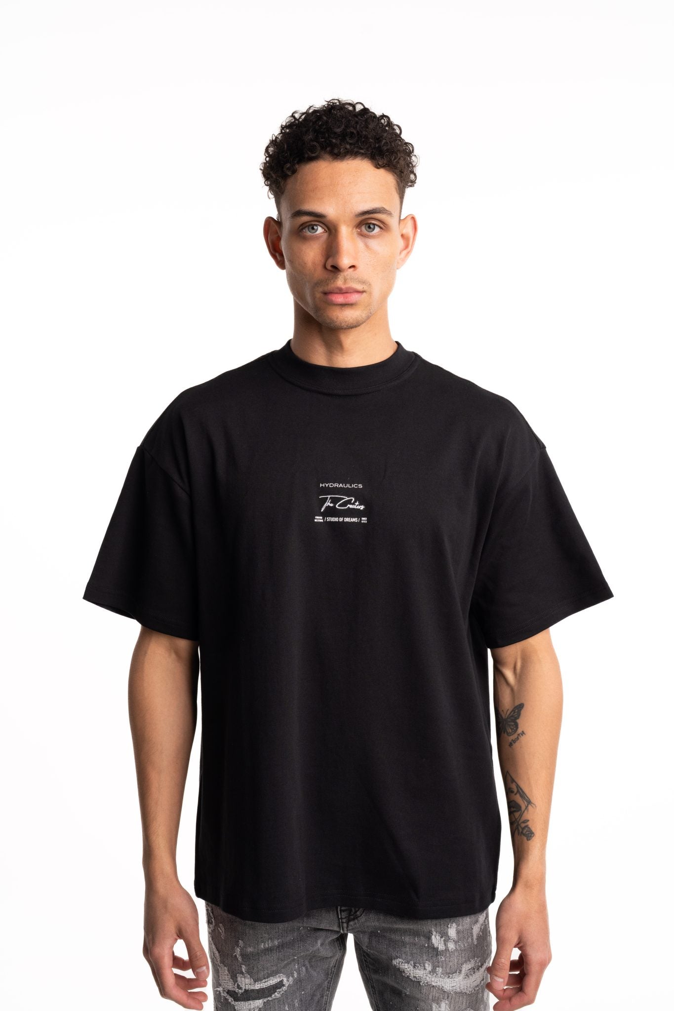 HYDRAULICS DESIGNED FOR WINNERS OVERSIZED FIT T-SHIRT BLACK