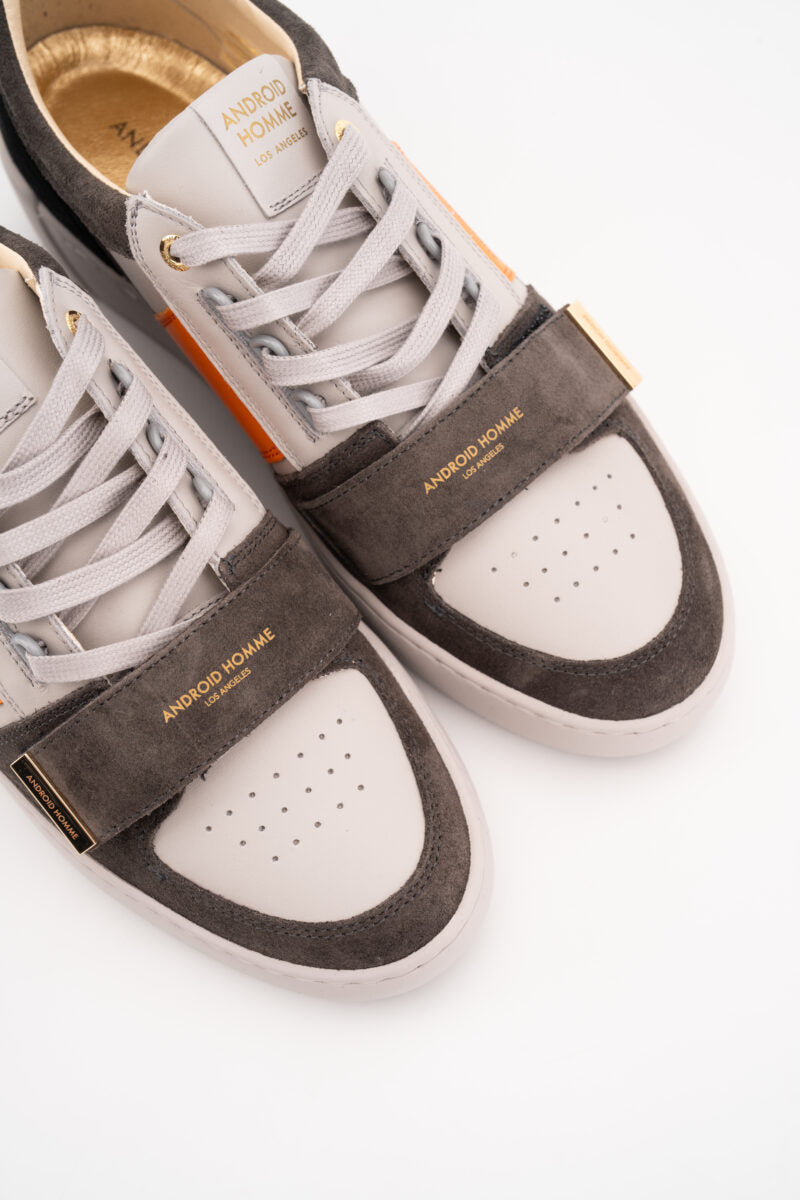 ANDROID HOMME MEN’S POINT DUME LOW LEATHER SUEDE GREY/ORANGE/WHITE SNEAKER
