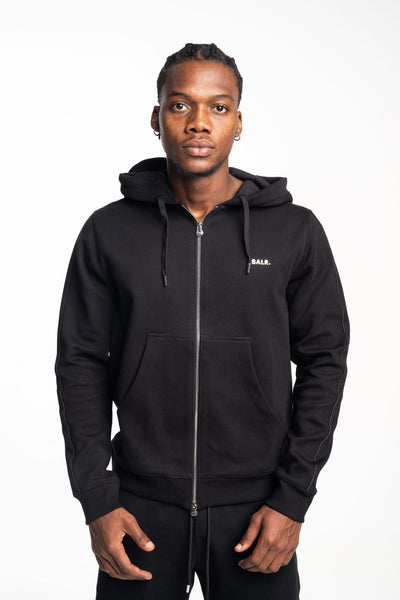 CORE) BALR MEN’S Q SERIES ZIP THROUGH HOODIE | B1269.1013-JET BLACK