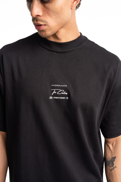 HYDRAULICS DESIGNED FOR WINNERS OVERSIZED FIT T-SHIRT BLACK