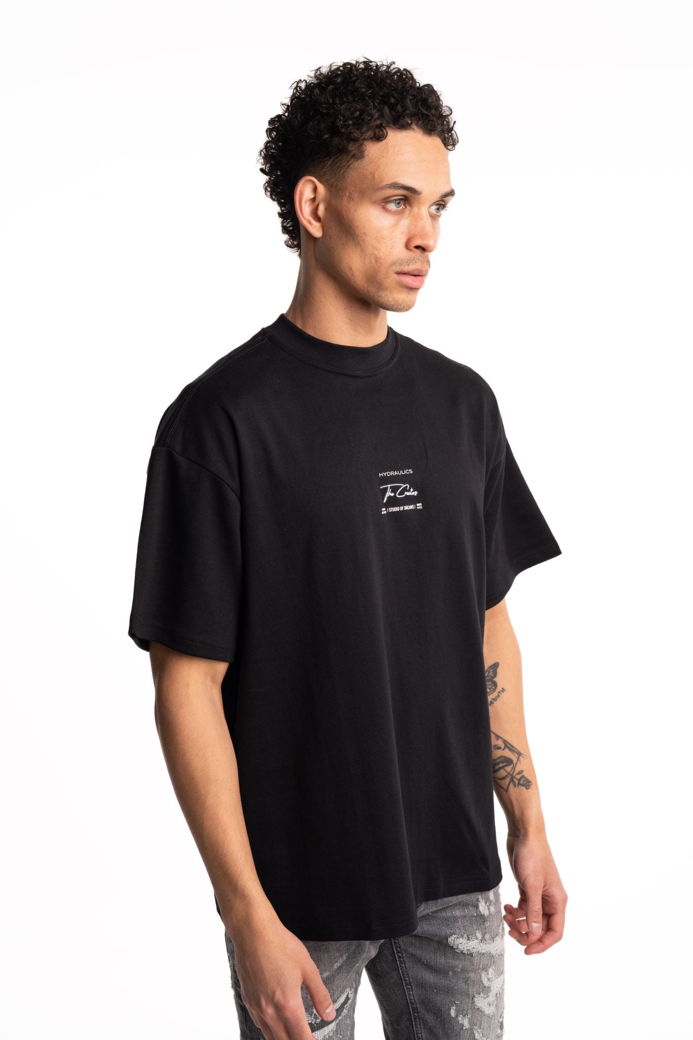 HYDRAULICS DESIGNED FOR WINNERS OVERSIZED FIT T-SHIRT BLACK