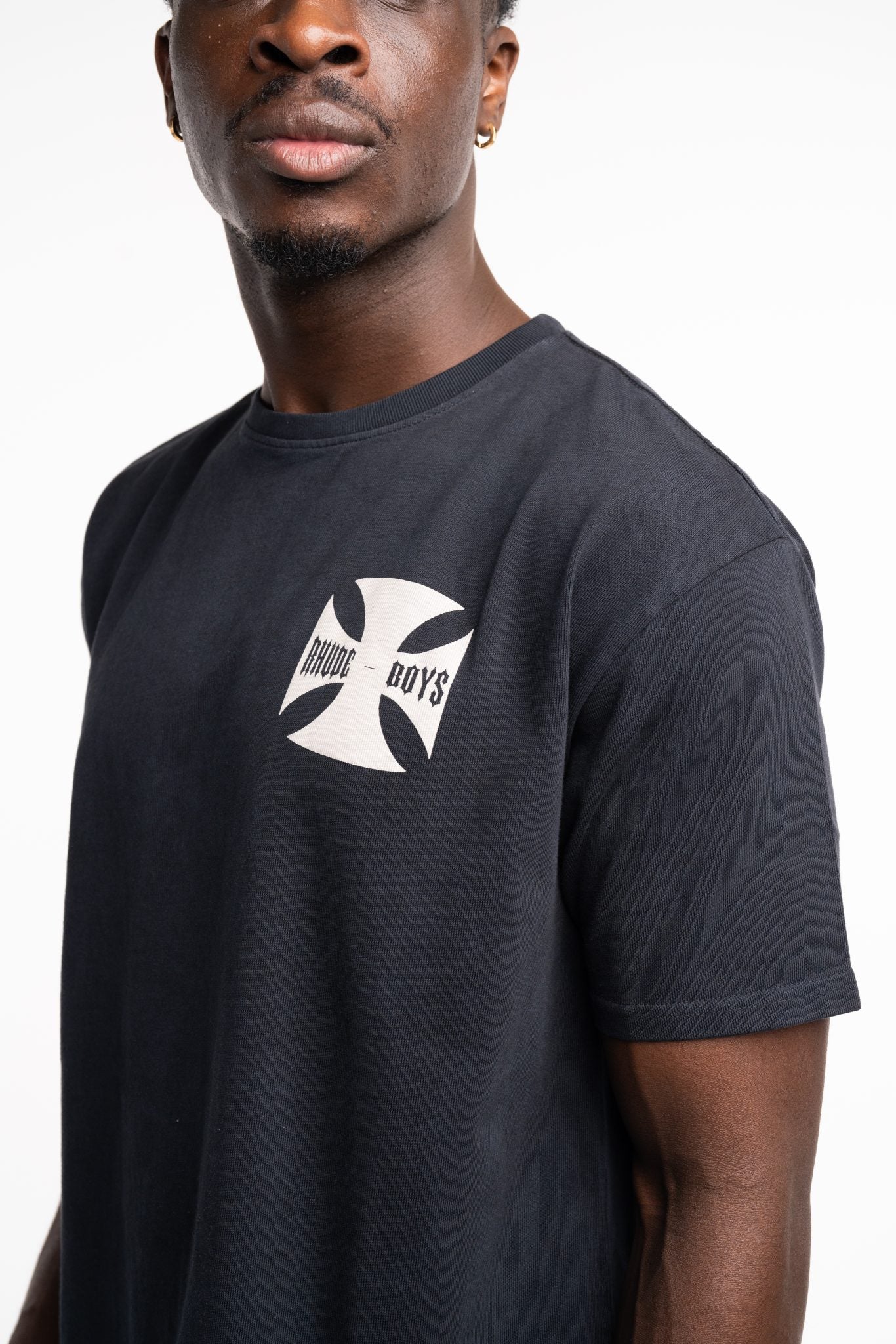 RHUDE MEN’S BOYS TEE VINTAGE BLACK
