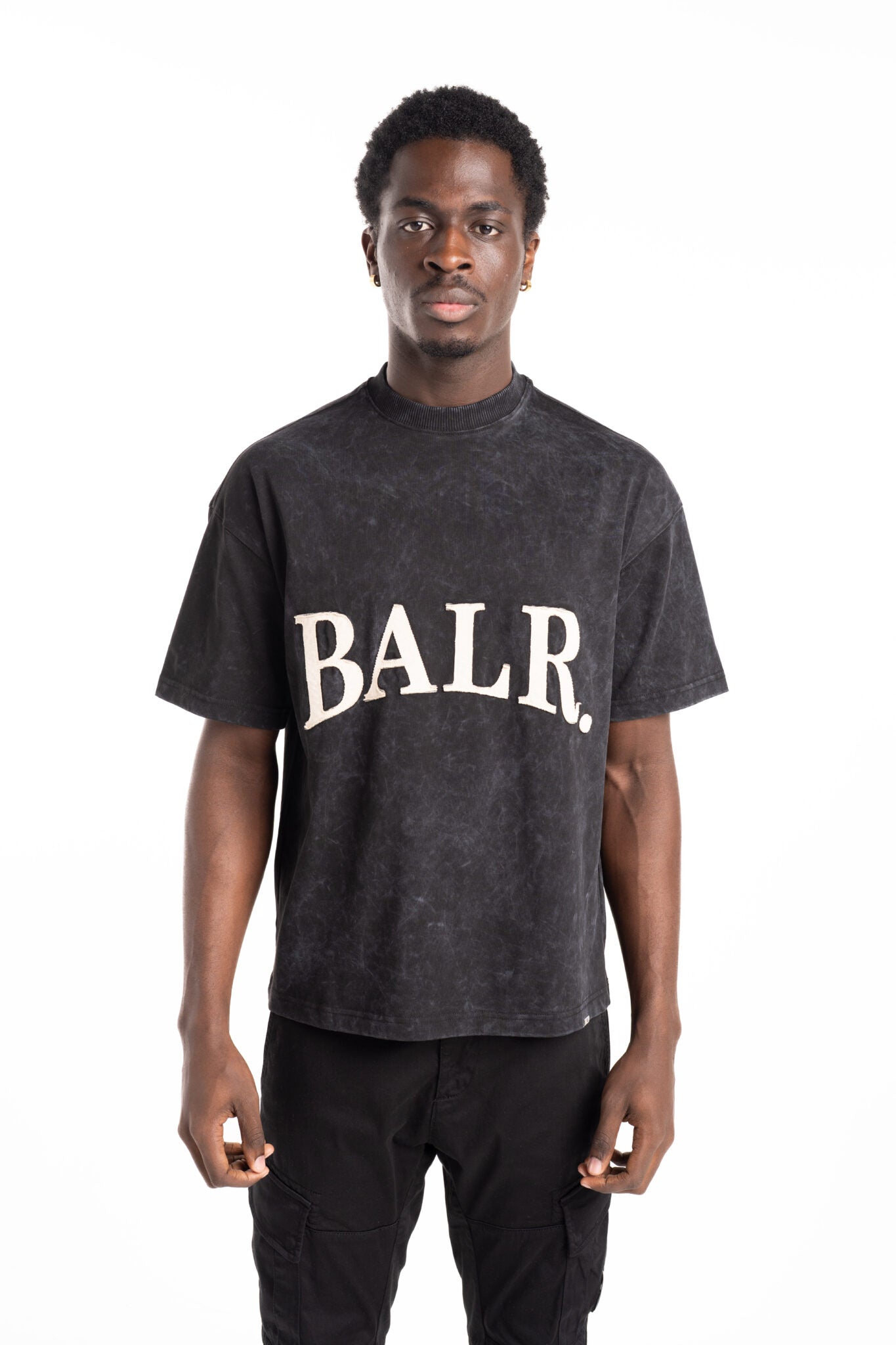 BALR MEN’S URBAN WASHED BOX T SHIRT B1112.1284 JET BLACK