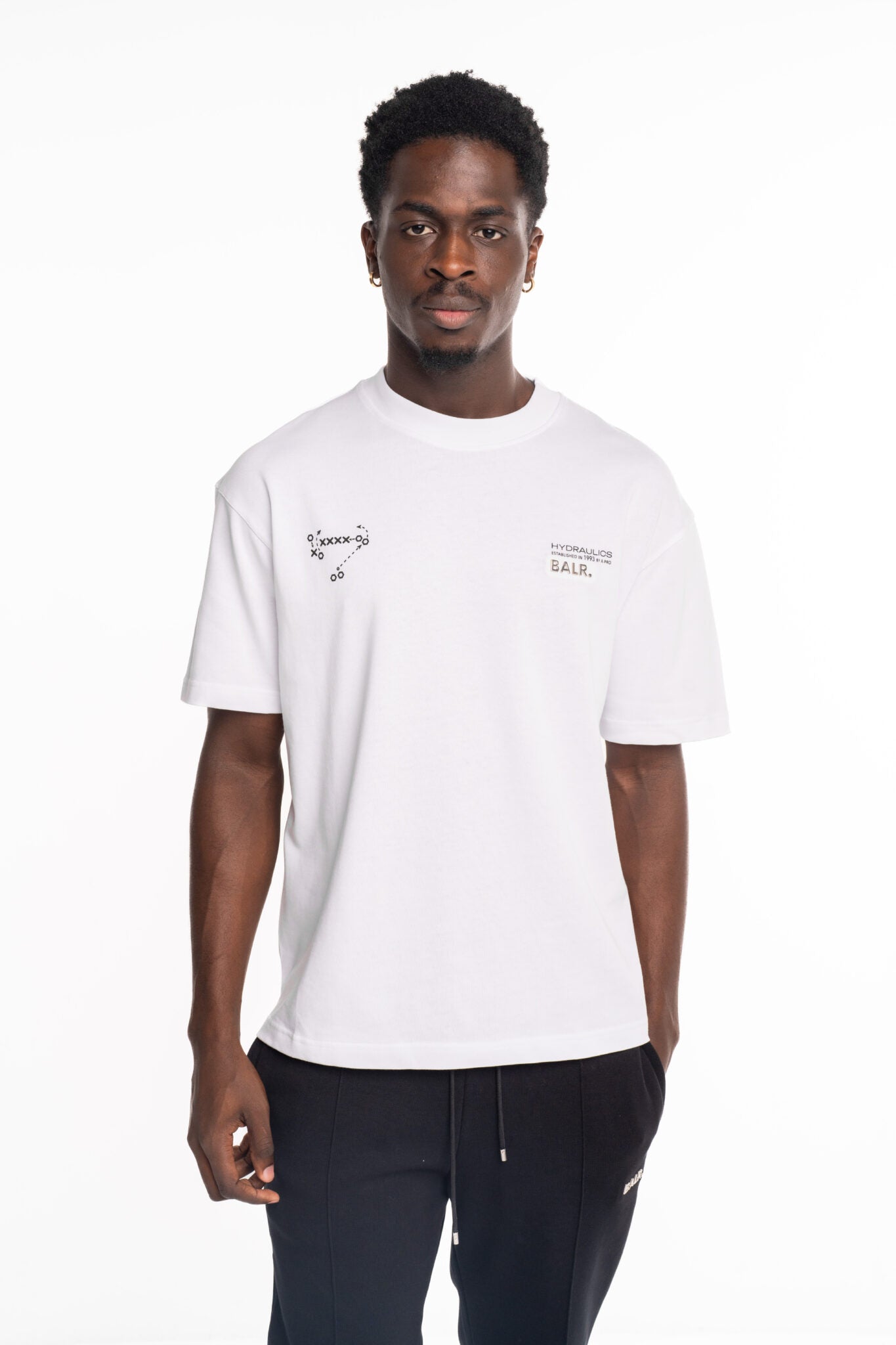 BALR MEN’S BALR. X HYDRAULICS BOX FIT T SHIRT TACTICS B1112.1327 BRIGHT WHITE