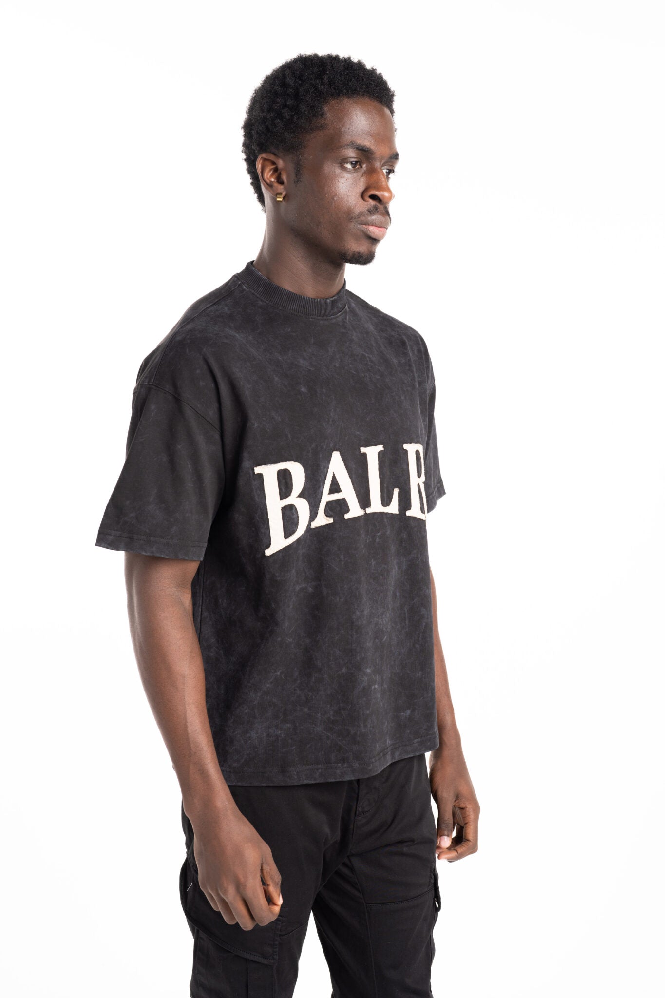 BALR MEN’S URBAN WASHED BOX T SHIRT B1112.1284 JET BLACK