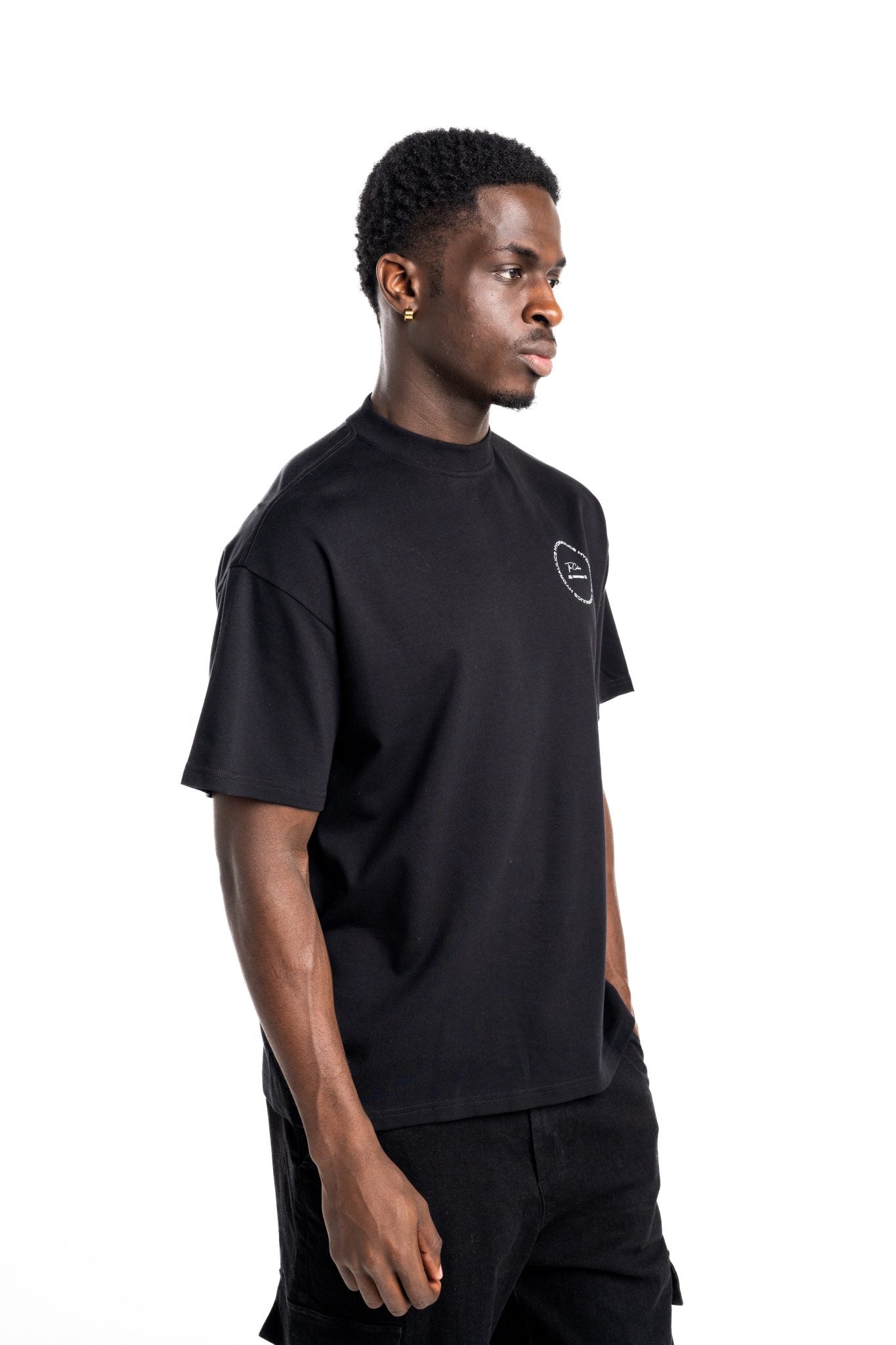 HYDRAULICS CIRCULAR CHAIN OVERSIZED FIT T-SHIRT BLACK