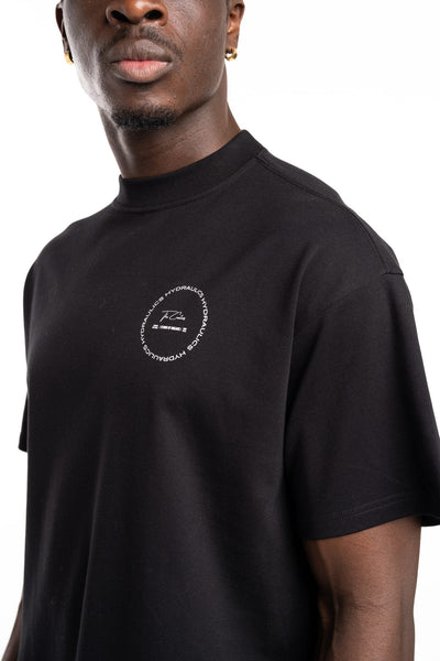 HYDRAULICS CIRCULAR CHAIN OVERSIZED FIT T-SHIRT BLACK