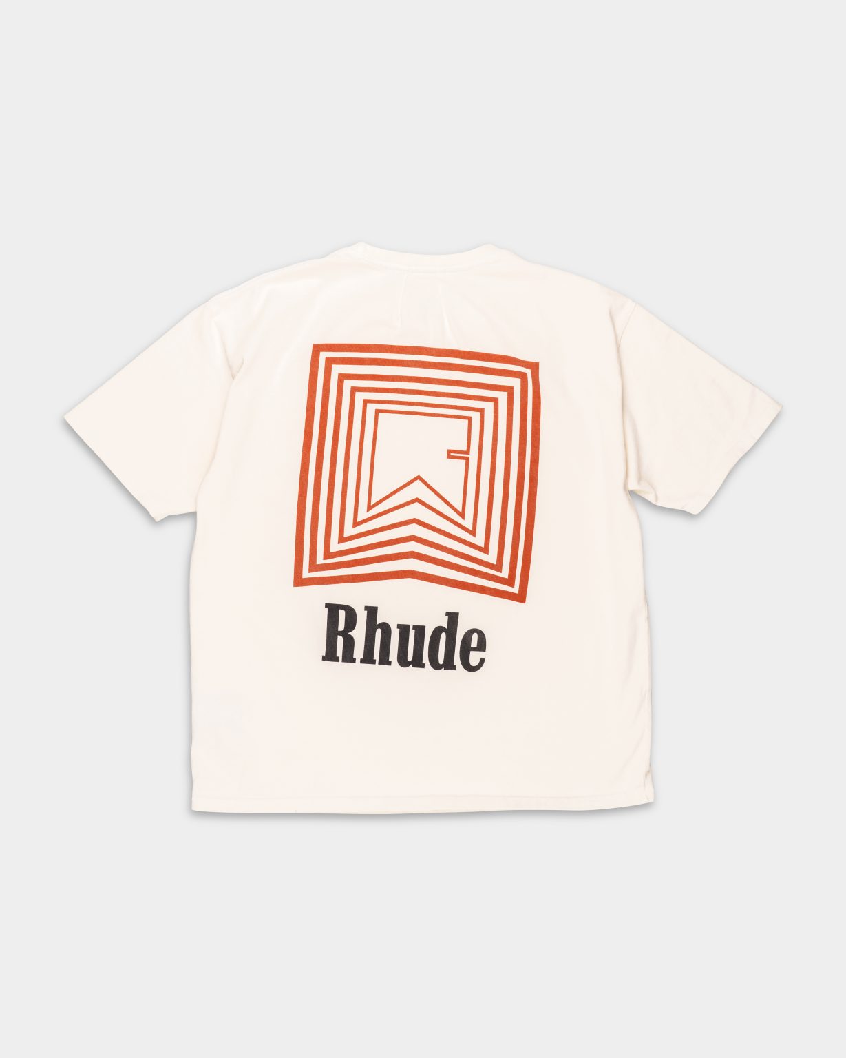 RHUDE MEN’S CHEVRON LOGO REPEAT TEE VINTAGE WHITE