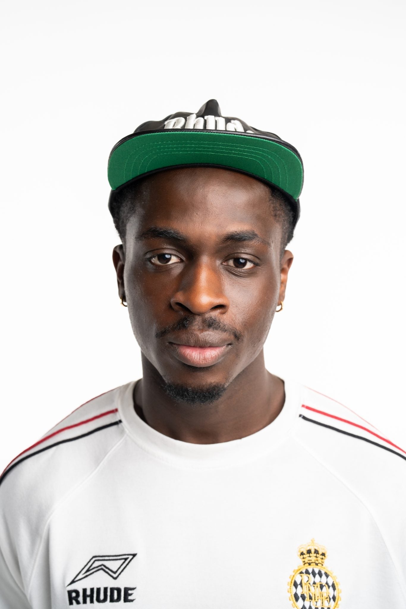 RHUDE MEN’S LOGO LEATHER HAT BLACK