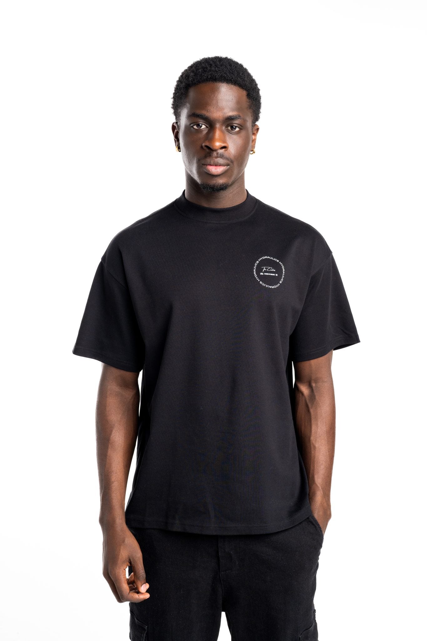 HYDRAULICS CIRCULAR CHAIN OVERSIZED FIT T-SHIRT BLACK