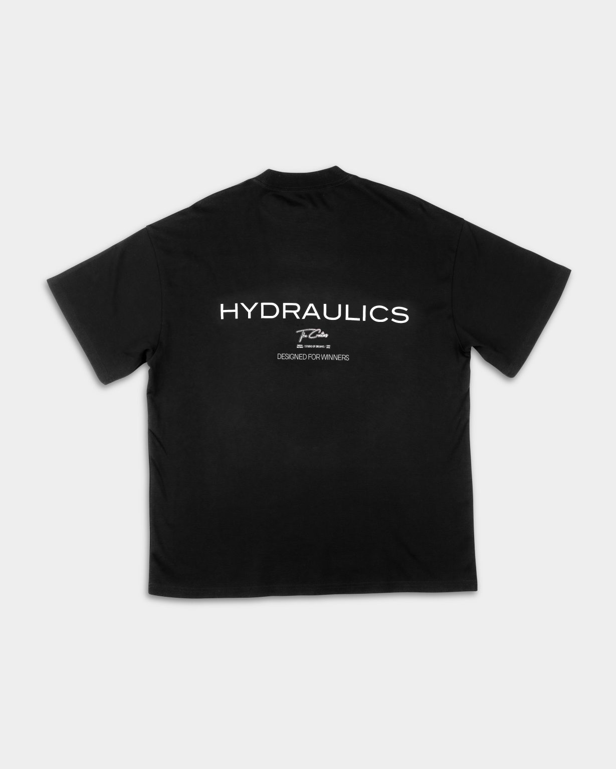 HYDRAULICS DESIGNED FOR WINNERS OVERSIZED FIT T-SHIRT BLACK