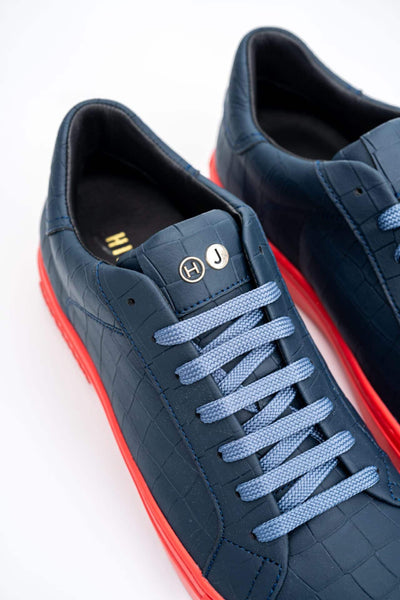 (CORE) HIDE & JACK MEN’S ESSENCE IDRO NUBUCK LOW TOP SNEAKER BLUE RED