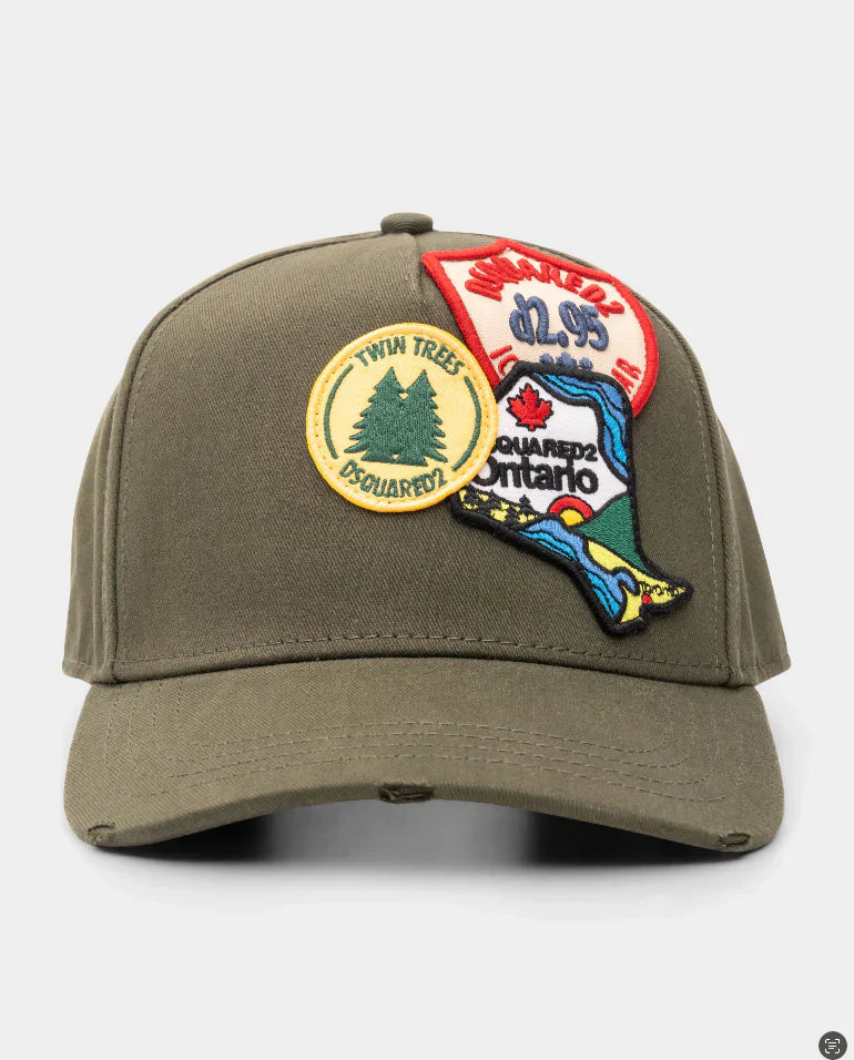 DSQUARED2 MEN’S CANADIAN PATCH BASEBALL CAP