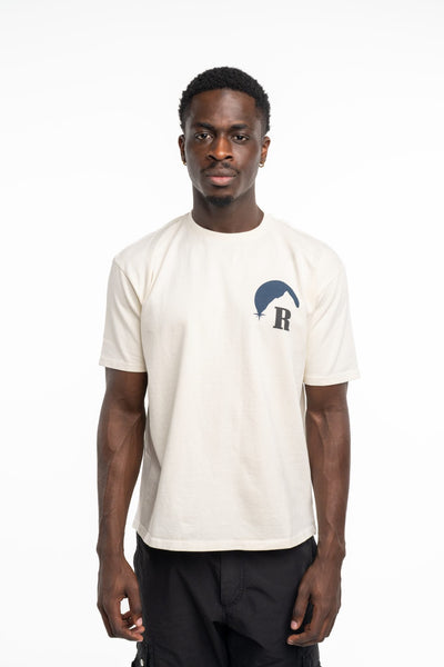 RHUDE MEN’S MOONLIGHT TEE VINTAGE WHITE/OXFORD NAVY