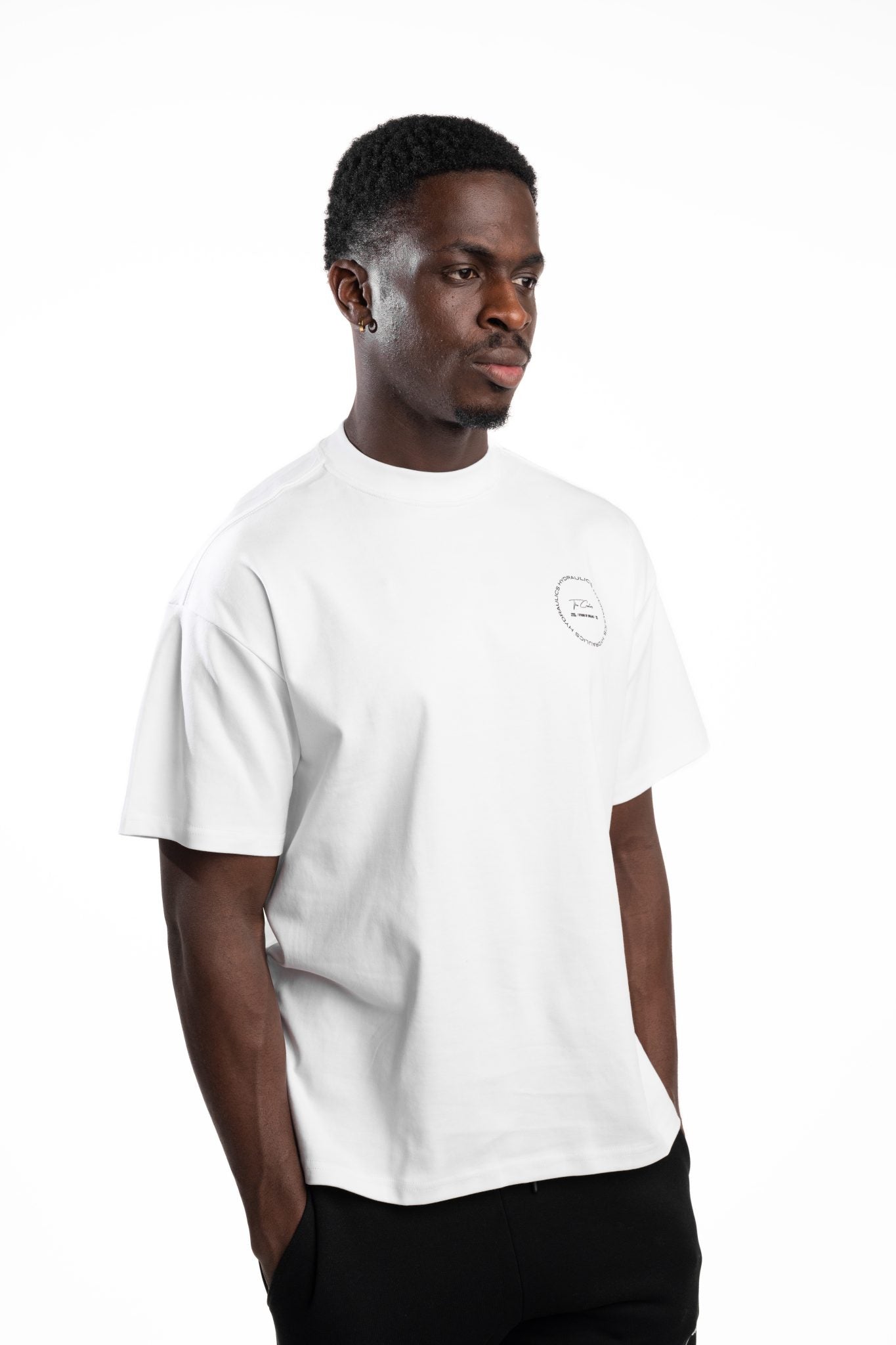 HYDRAULICS CIRCULAR CHAIN OVERSIZED FIT T-SHIRT WHITE
