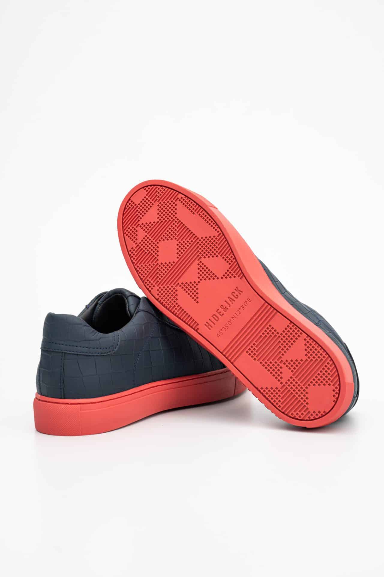 (CORE) HIDE & JACK MEN’S ESSENCE IDRO NUBUCK LOW TOP SNEAKER BLUE RED