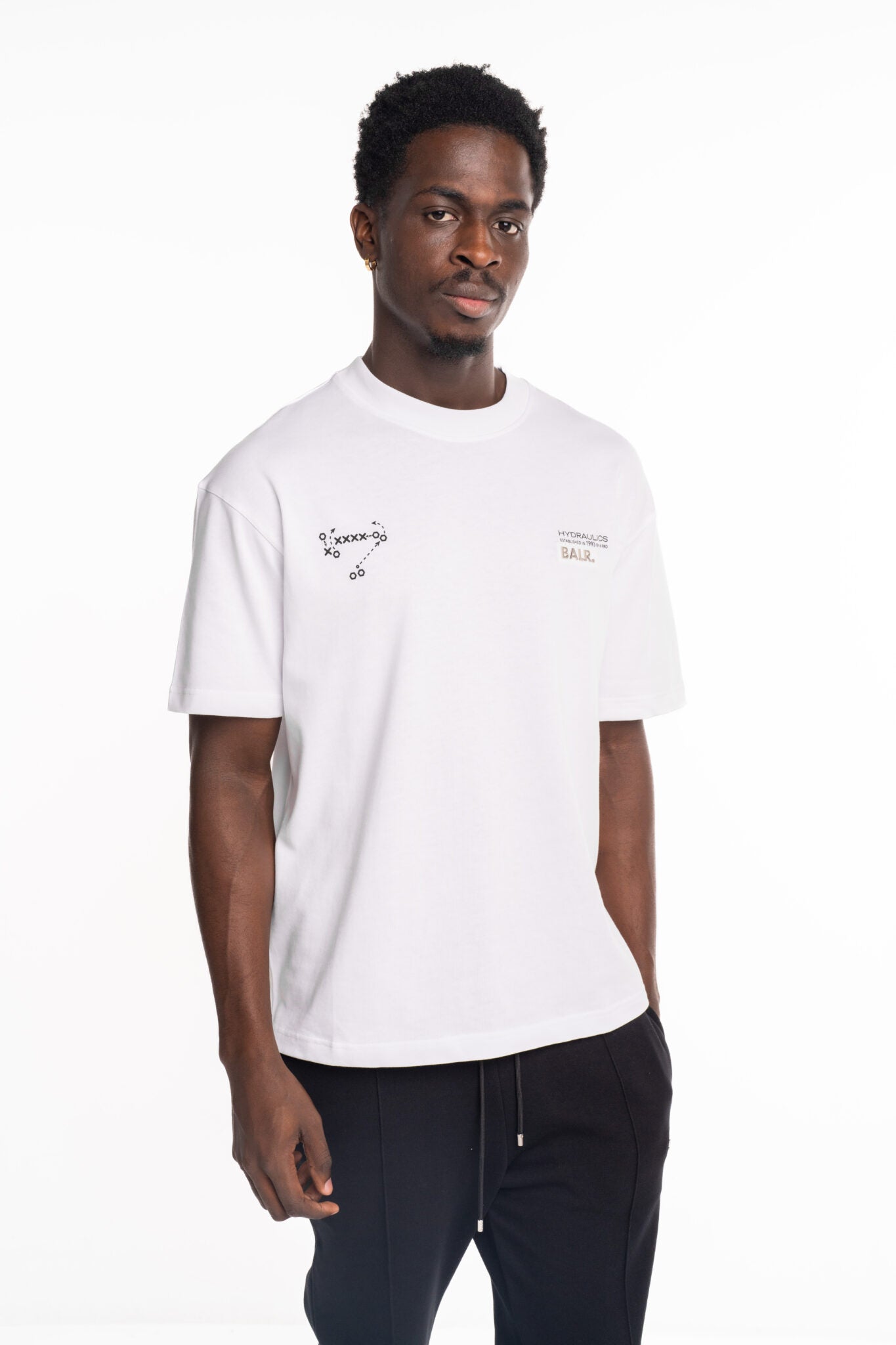 BALR MEN’S BALR. X HYDRAULICS BOX FIT T SHIRT TACTICS B1112.1327 BRIGHT WHITE