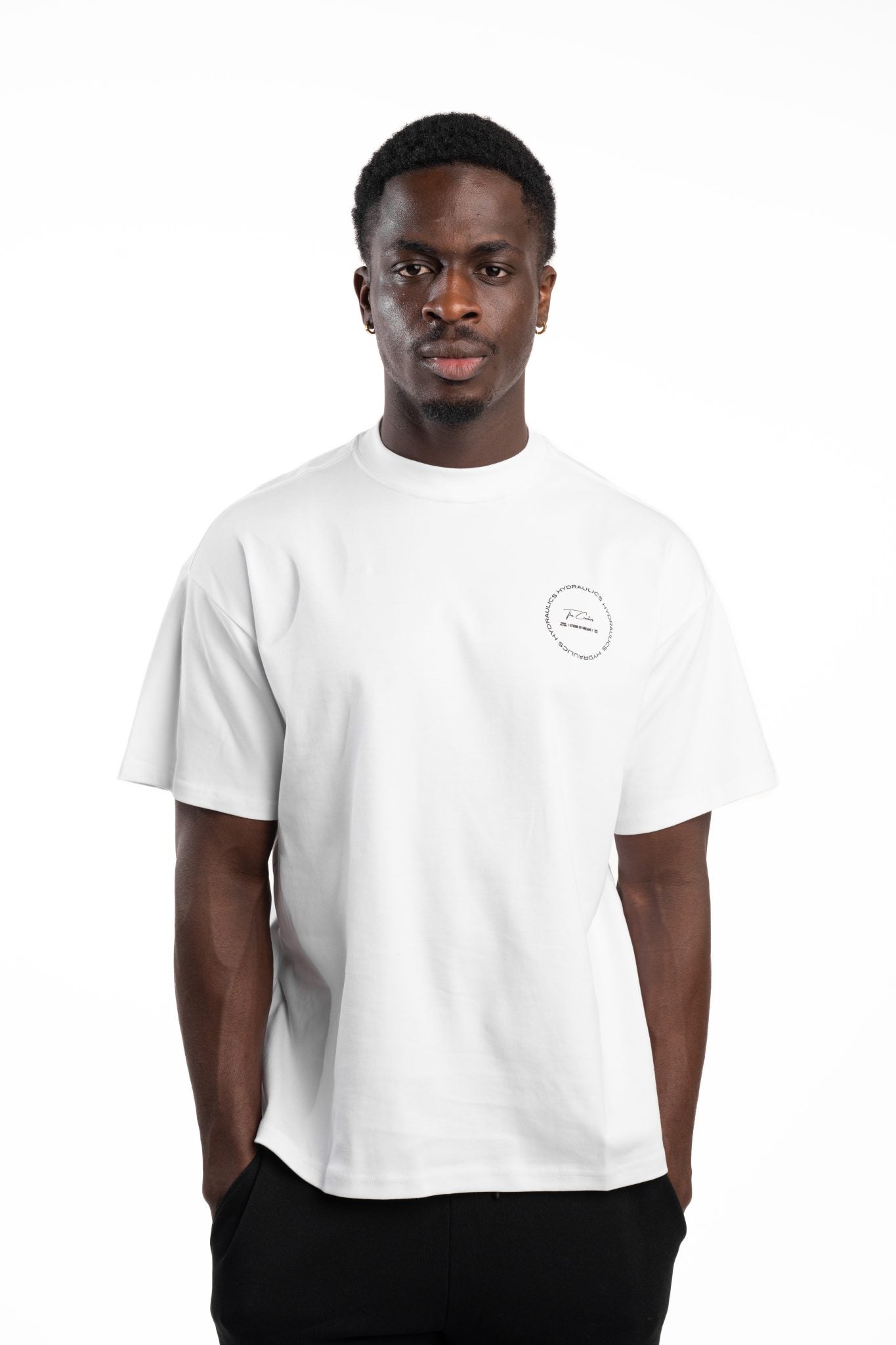 HYDRAULICS CIRCULAR CHAIN OVERSIZED FIT T-SHIRT WHITE