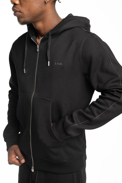 CORE) BALR MEN’S Q SERIES ZIP THROUGH HOODIE | B1269.1013-JET BLACK