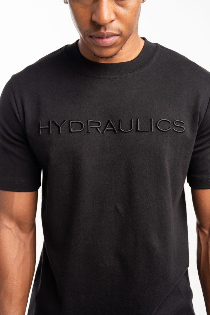 Hydraulics regular tonal 3D embroidered logo tee black AW25RGFIT Black