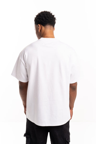 Hydraulics oversized red gothic neck tee white AW25OSFIT GOT White