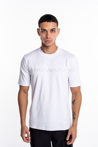 Hydraulics regular tonal 3D embroidered logo tee white AW25RGFIT White
