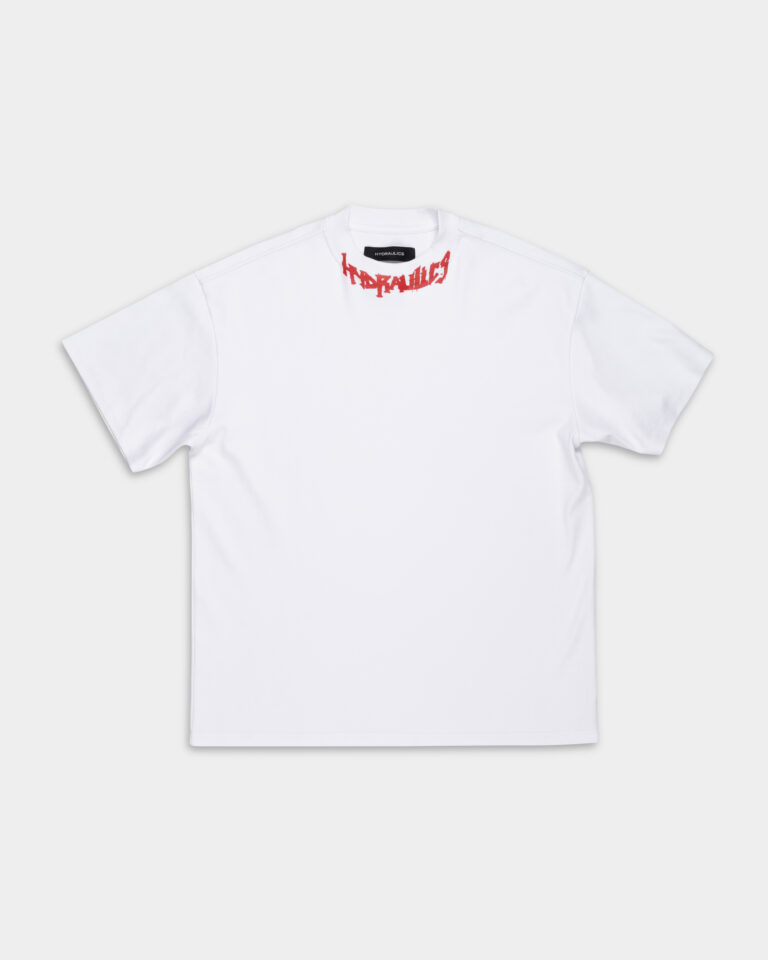 Hydraulics oversized red gothic neck tee white AW25OSFIT GOT White