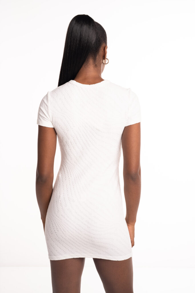 Alexander Wang Crew Neck Short Sleeve Dress White 4CC1246235 100